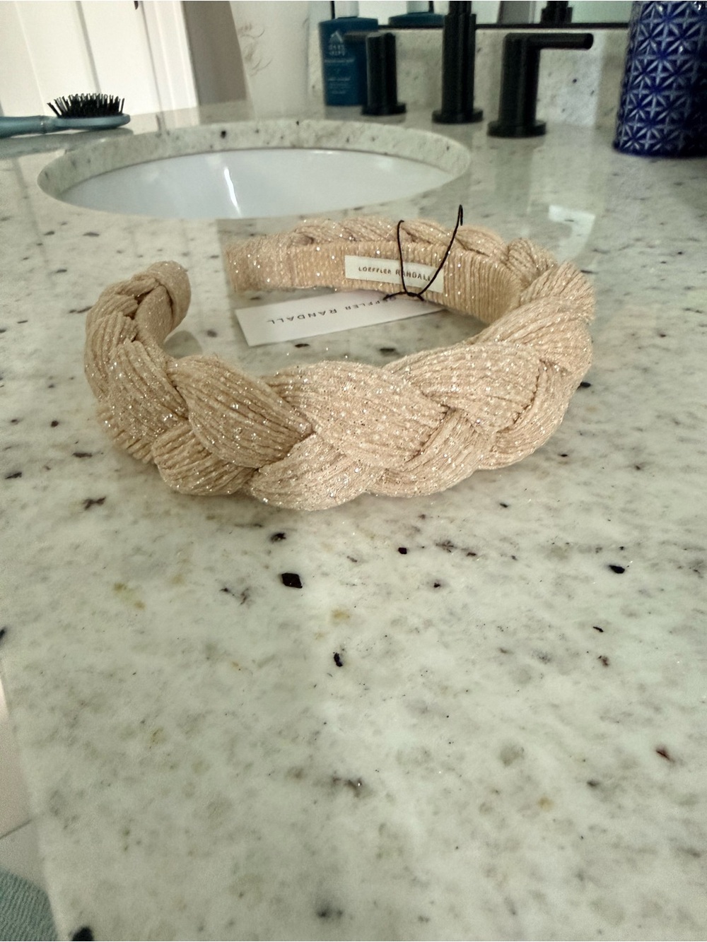 Loeffler Randall Lilac Braided Headband in Cream